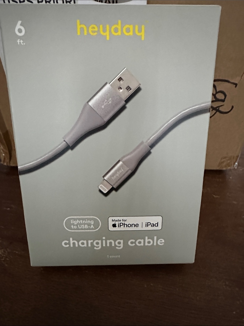 heyday Lightning to USB-A Charging Cable - Light Gray